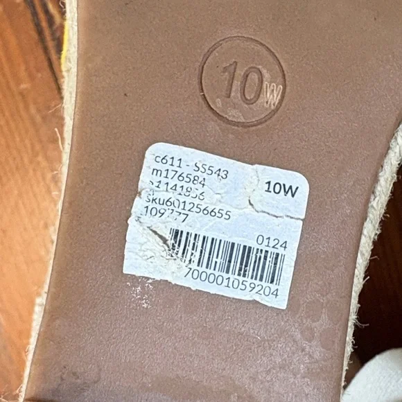 Lane Bryant Yellow Espadrille Wedge Sandals Size 10 Wide - Picture 7 of 8